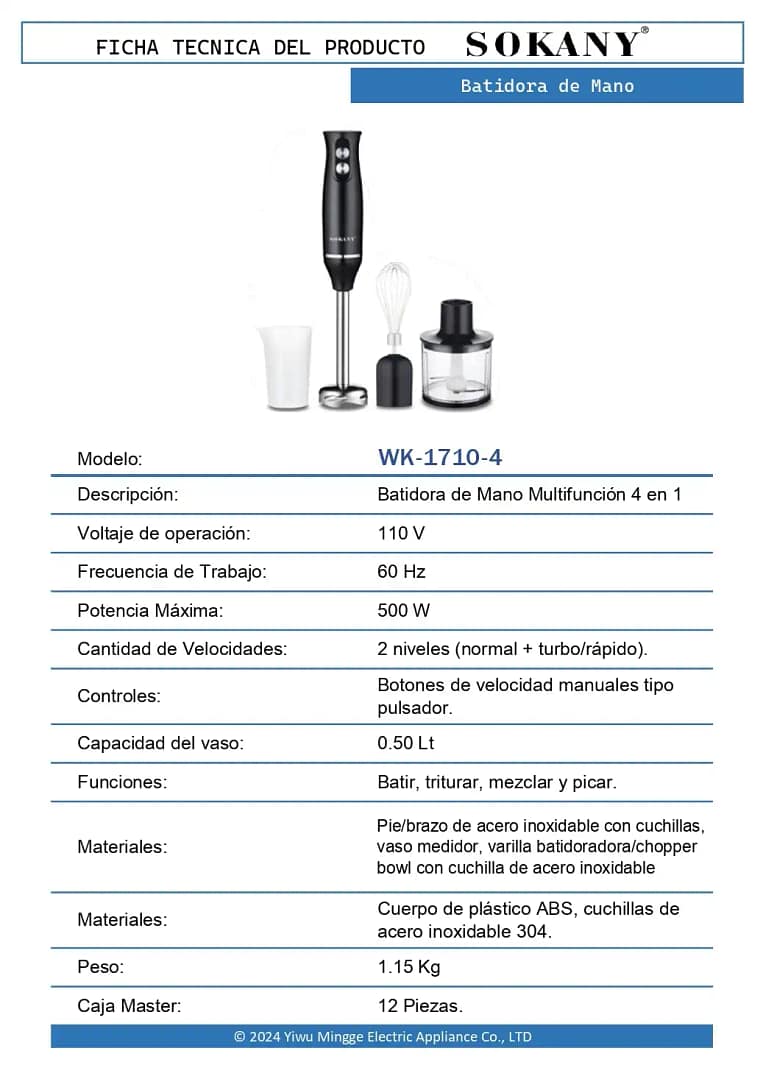 Batidora de Mano 4 en 1 3 Batidora de Mano 4 en 1 - Image 3